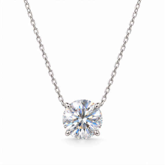 Colar Ponto de luz 12mm Moissanite