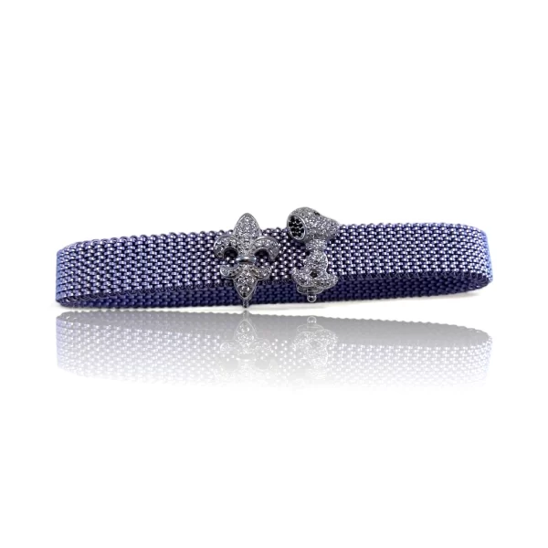 Pulseira De Aço Em Malha Com Berloques