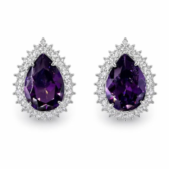 Conjunto Luxo Gota Tanzanita  Prata 925