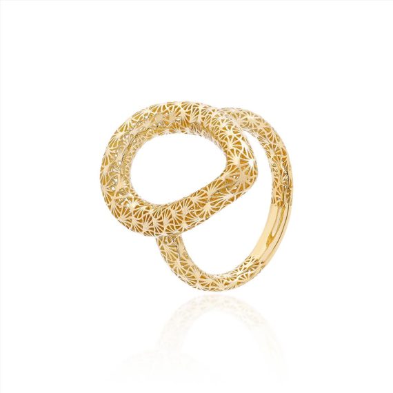 Anel Gota Vazada Gold