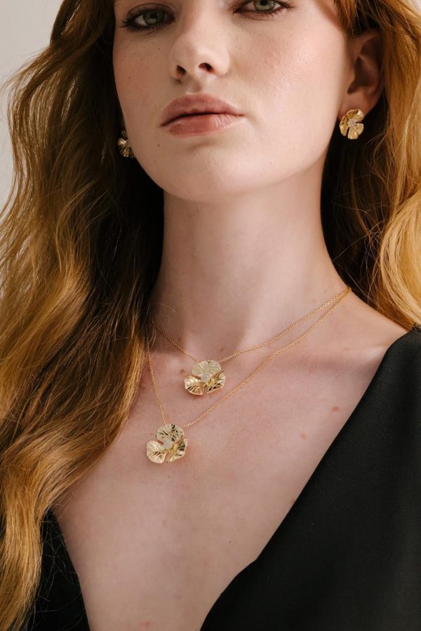 Conjunto Flor Ouro Zircônias Prata 925 - Imagem 2