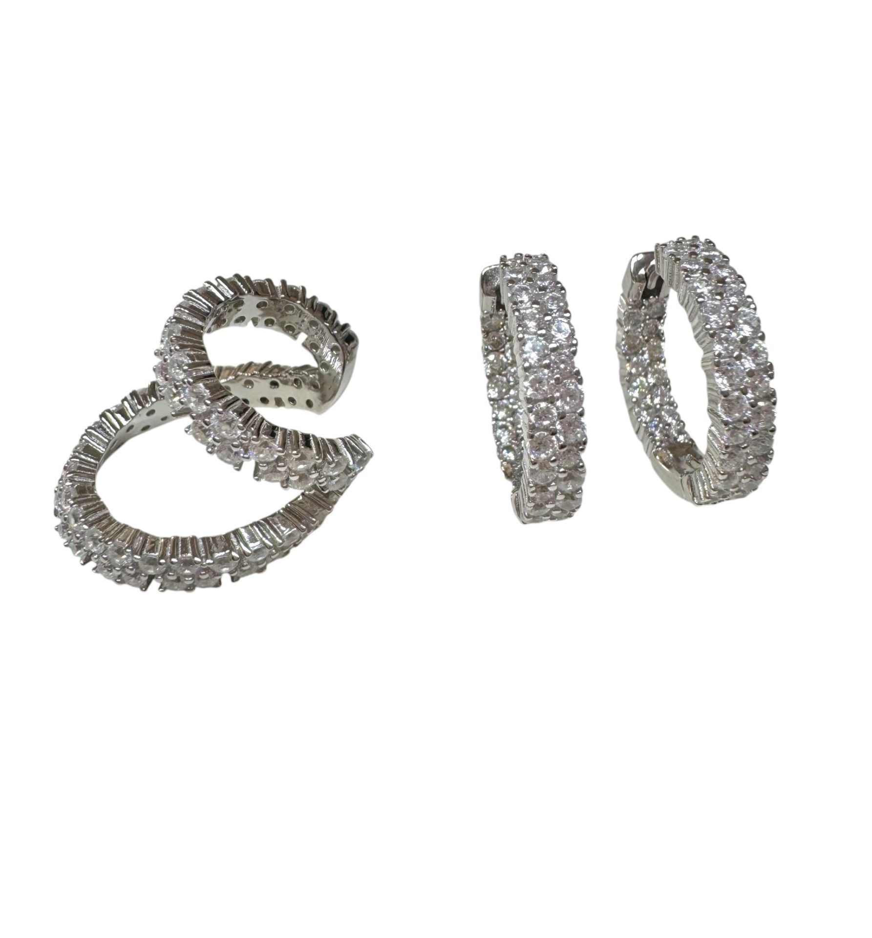 Brincos Argola e Piercing Cravejado Joias - Imagem 3
