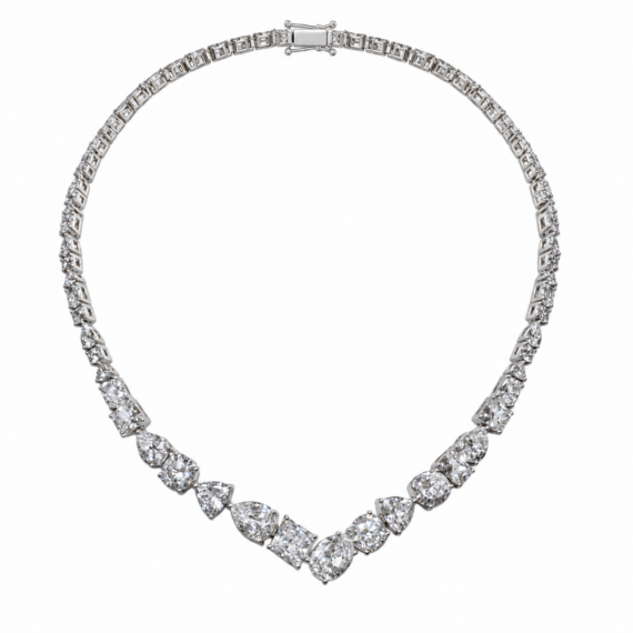 Colar Riviera Luxo Formas Prata 925