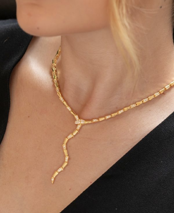 Colar Inspired Snake Ouro Prata 925 - Imagem 2