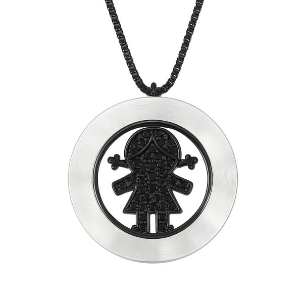 Colar Menina Madre Pérola Prata 925 Negro