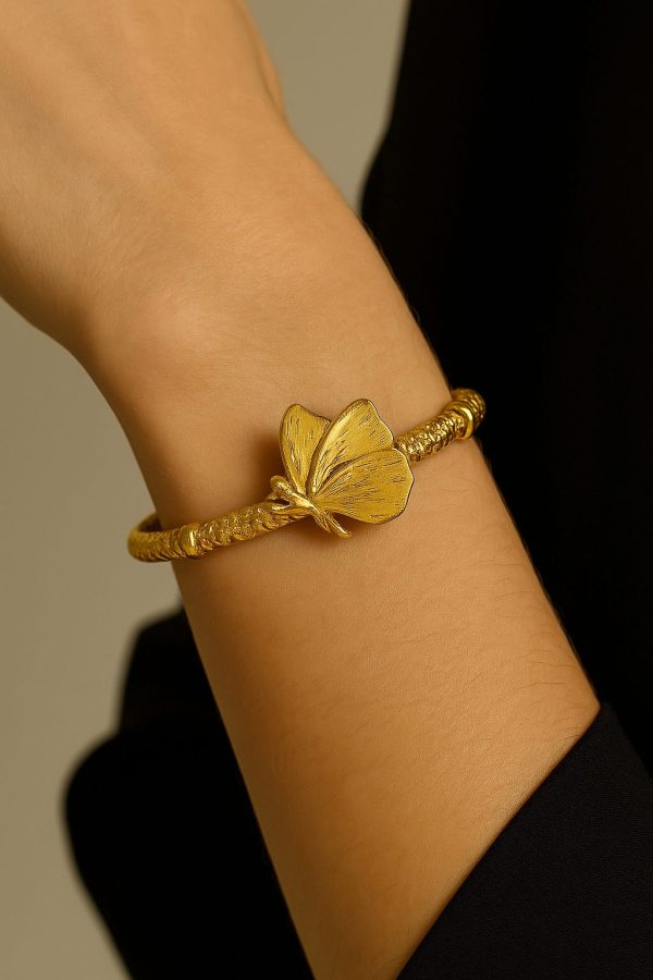 Bracelete Slim Borboleta Dourado - Imagem 2