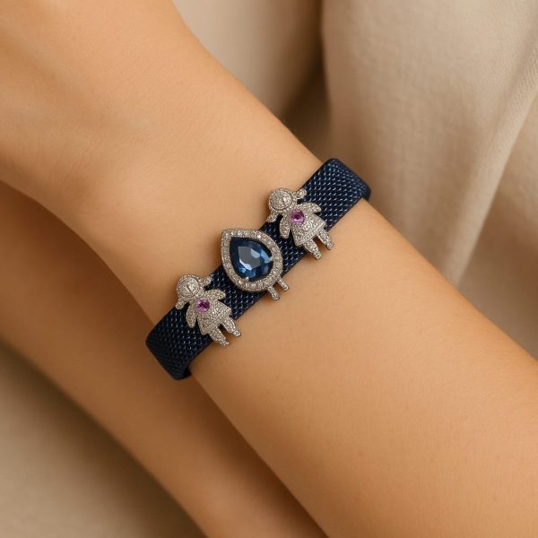 Pulseira de aço em malha Com berloques - Imagem 2