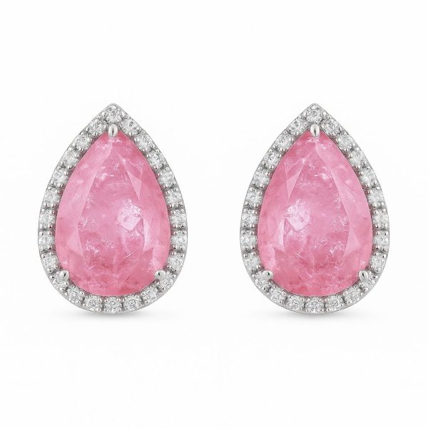 Brinco Luxo Gota Rosa Fusion Prata 925