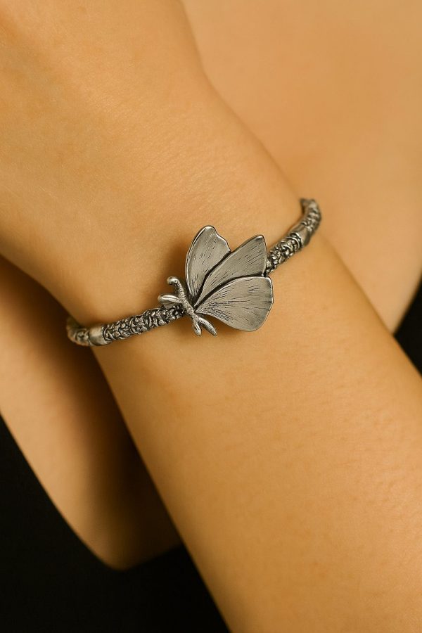 Bracelete Slim Borboleta Prata - Imagem 2