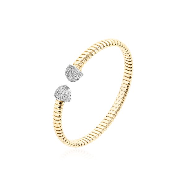 Bracelete Maléavel Ouro Pontas Cravejadas - Imagem 3