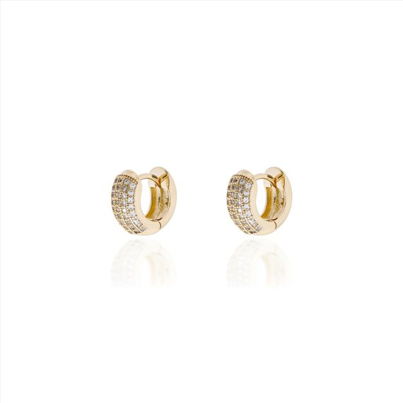 Brinco Argolinha Micro Cravejado Ouro