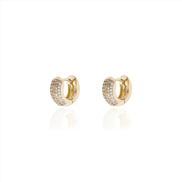 Brinco Argolinha Micro Cravejado Ouro