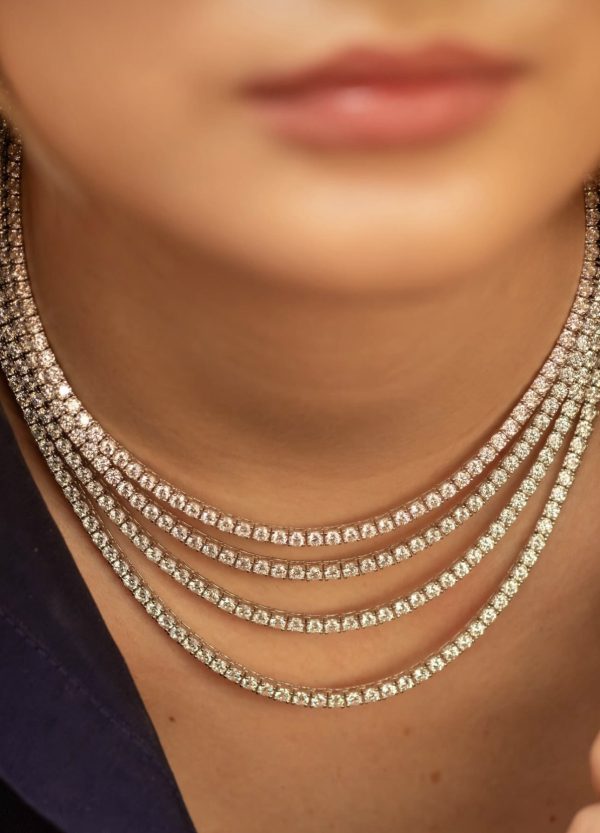 Colar Riviera 4 Garras Zircônias Brancas Prata 925 - Imagem 3