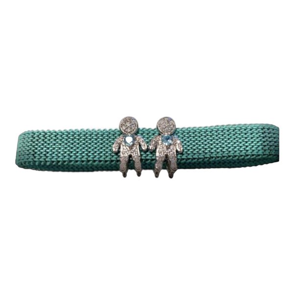 Pulseira de aço em malha Com berloques