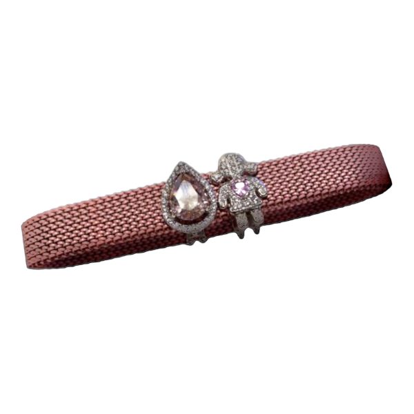 Pulseira de aço em malha Com berloques