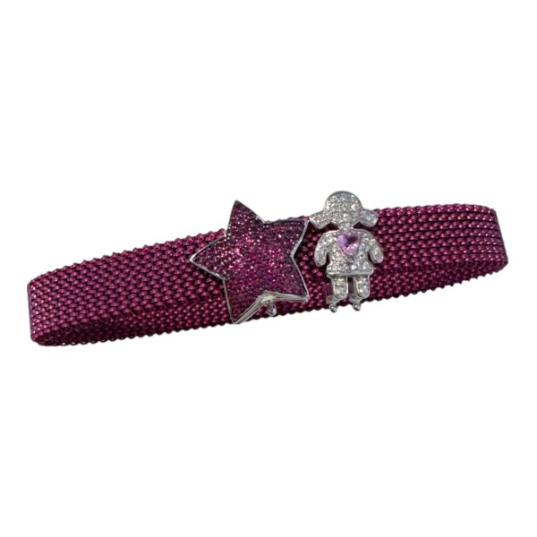 Pulseira de aço em malha Com berloques