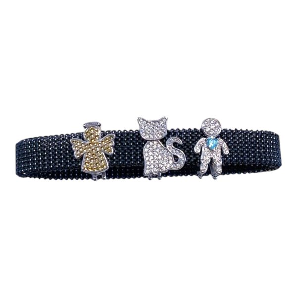 Pulseira de aço em malha Com berloques