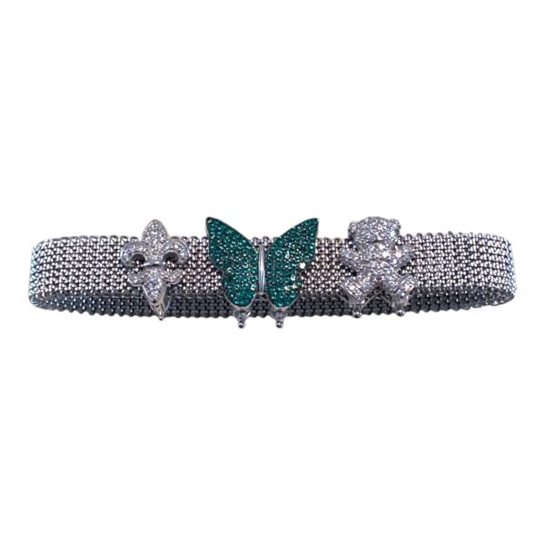 Pulseira de aço em malha Com berloques