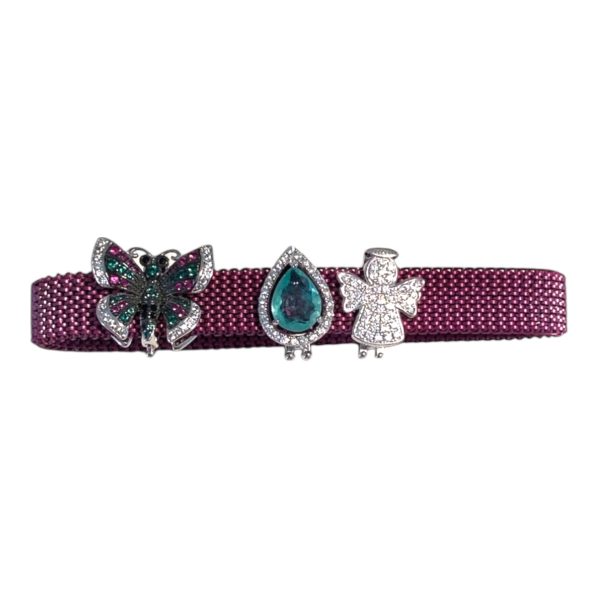 Pulseira de aço em malha Com berloques