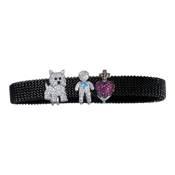 Pulseira de aço em malha Com berloques