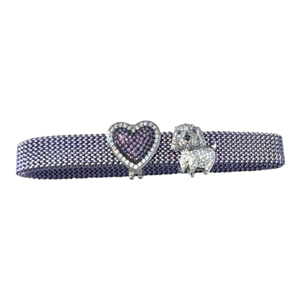 Pulseira de aço em malha Com berloques