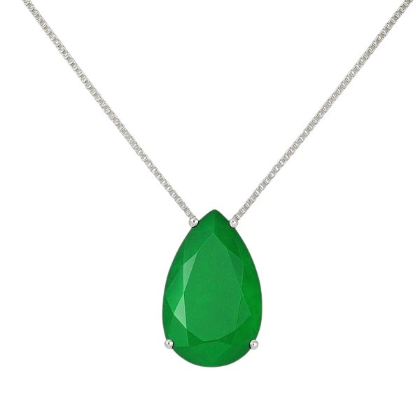 Colar Gota M Esmeralda Fusion Prata 925