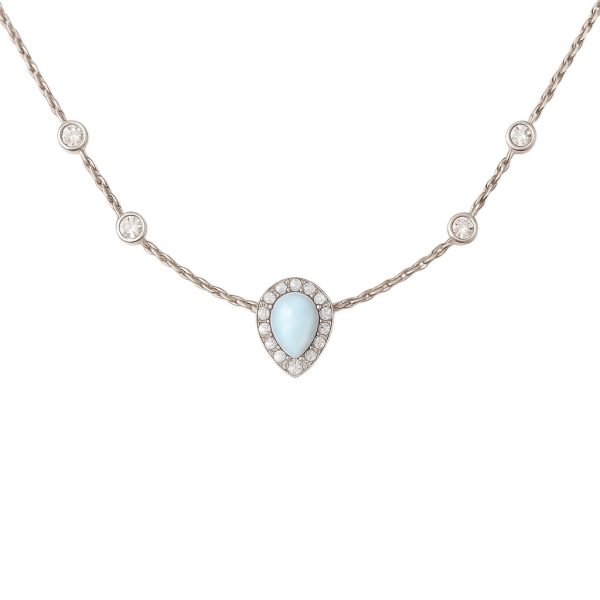 Choker Gota Opala Branco Prata 925