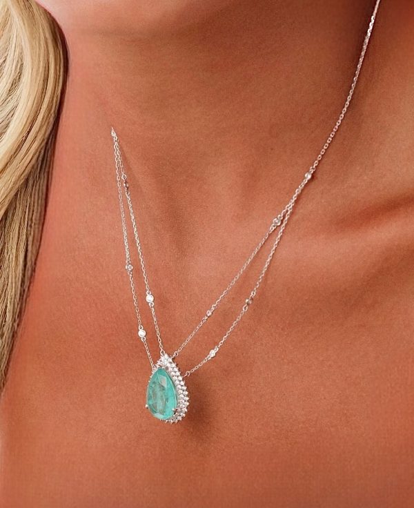 Colar Gota Luxo Colombiana Fusion Zircônia Prata 925 - Imagem 2