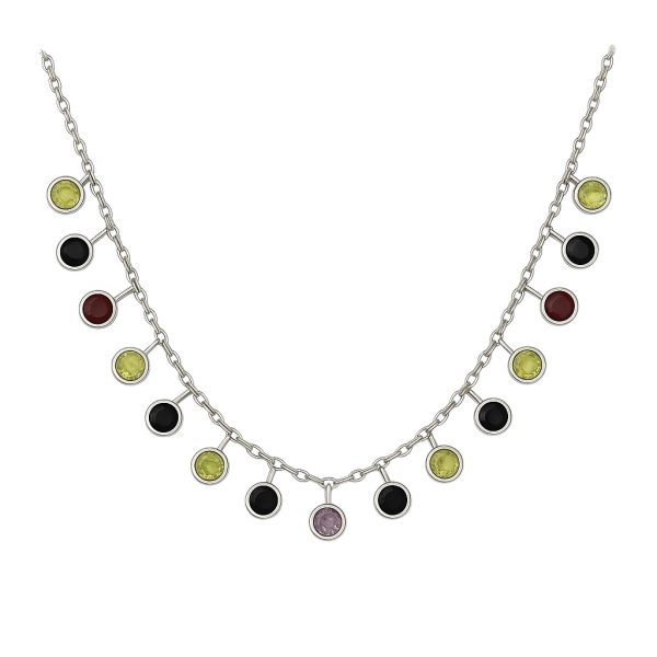 Choker Penduricalhos Rainbow Zircônias