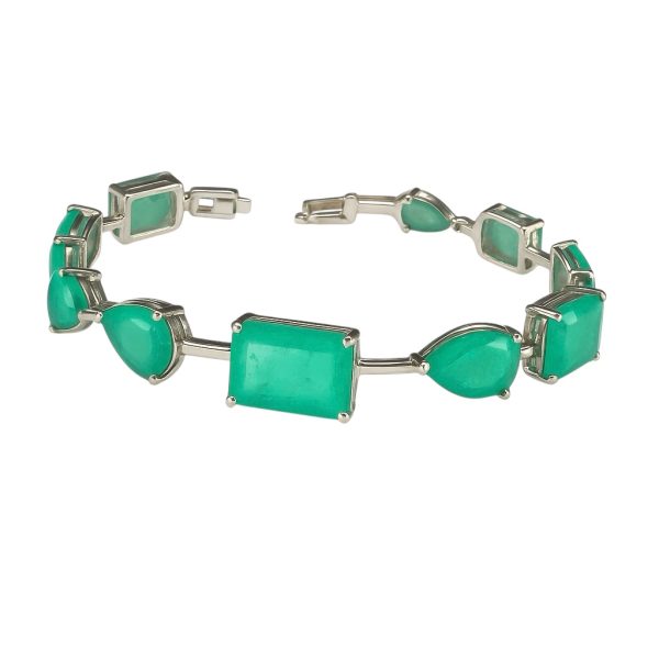 Pulseira Formas Luxo Esmeralda Colombiana Joias