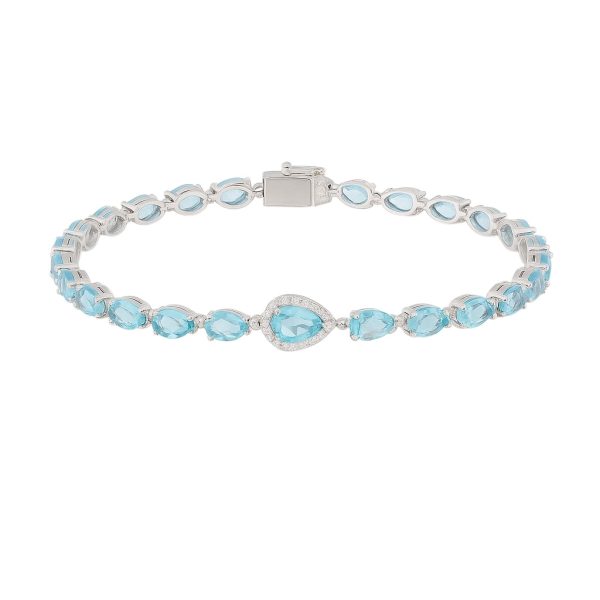 Pulseira Gotas Água Marinha Joias