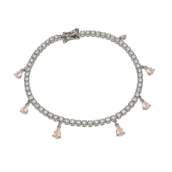 Pulseira Riviera Gotas Penduradas Morganita