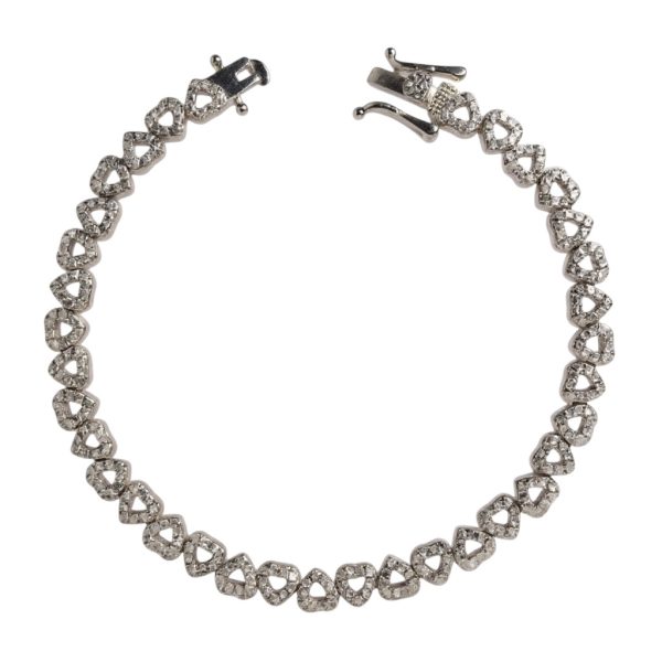 Pulseira Corações Vazados Zirconias Joias