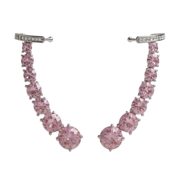 Brinco Ear Cuff Pontos de Luz Kunzita Prata 925