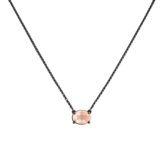 Colar Mini Oval Morganita Negro
