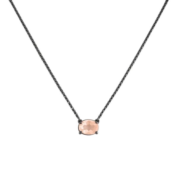 Colar Mini Oval Morganita Negro