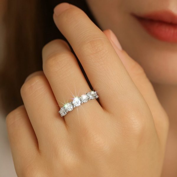 Anel Aparador Moissanite 0,7Ct Joias - Imagem 3