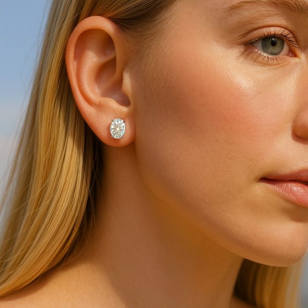 Brinco Oval Moissanite - Imagem 2