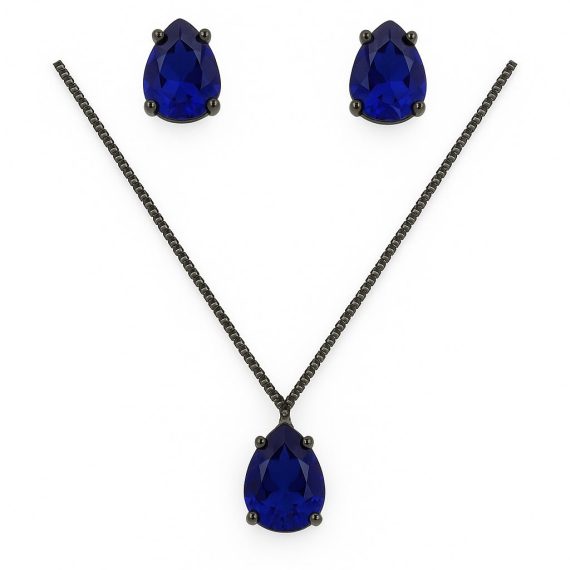Conjunto Gota Mini Safira Negro