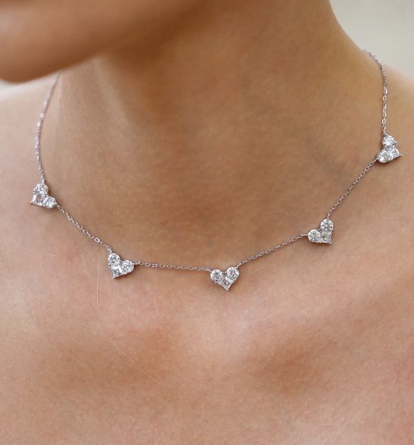 Conjunto Corações Ilusion Moissanite - Imagem 2