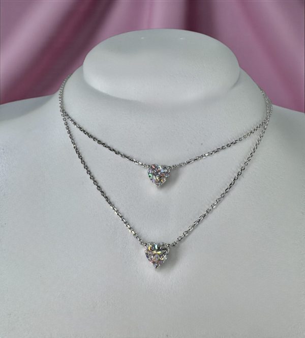 Colar Coração Pequeno Moissanite - Imagem 3
