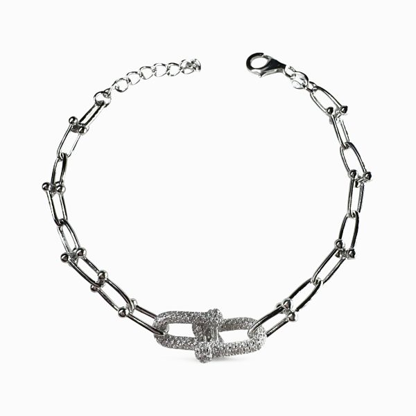 Pulseira Inspired Elos P Lisos e Cravejados Silver