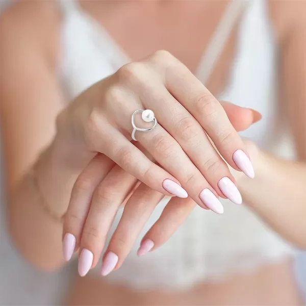 Anel Perola Shell Liso Vazado - Imagem 4