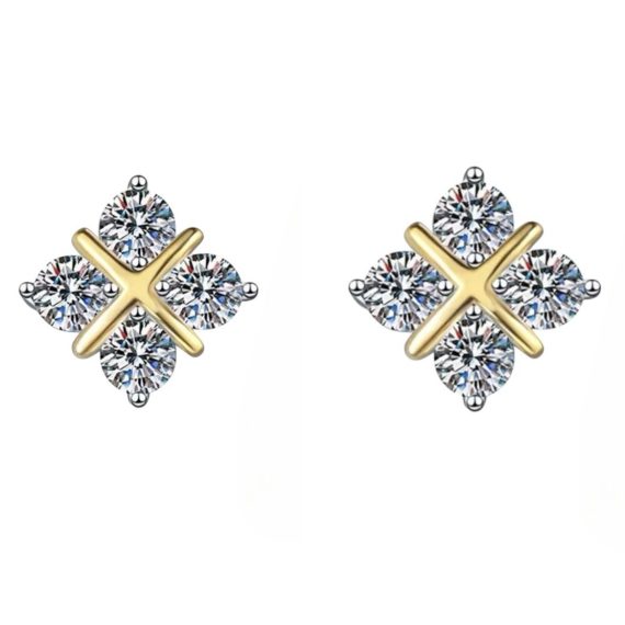 Brinco X Ponto de Luz Moissanite