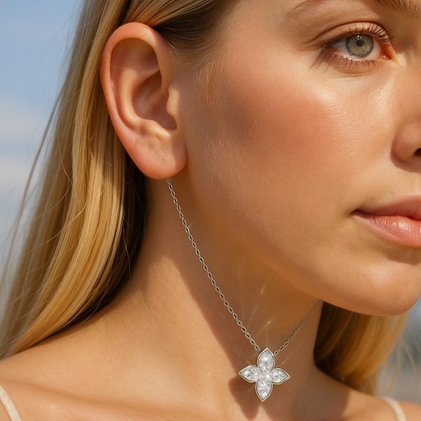 Colar Flor Moissanite - Imagem 2