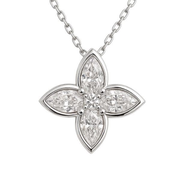 Colar Flor Moissanite