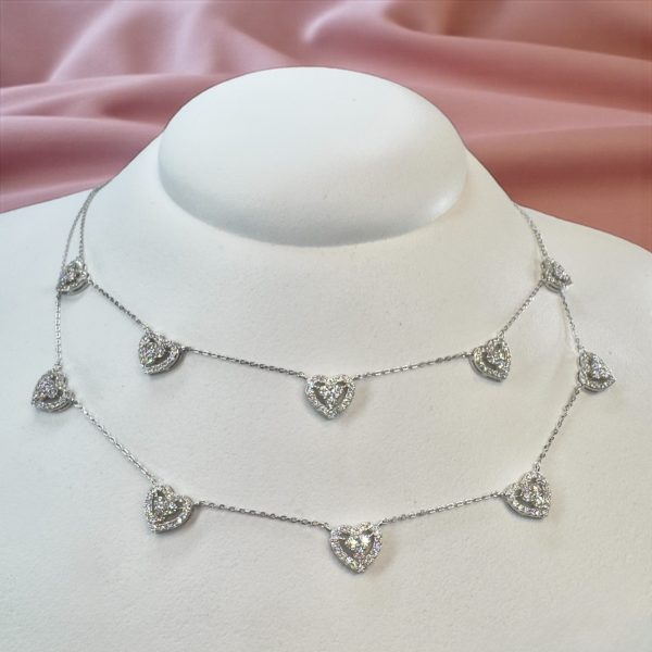 Conjunto Cinco Corações Moissanite - Imagem 2