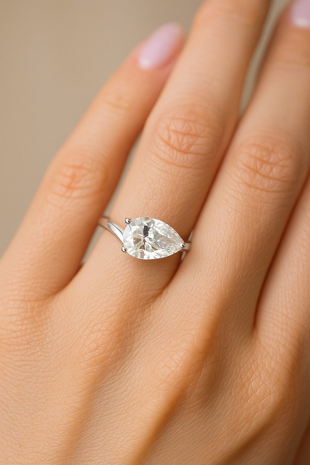 Anel Gota Reclinada Moissanite - Imagem 3