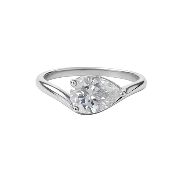 Anel Gota Reclinada Moissanite