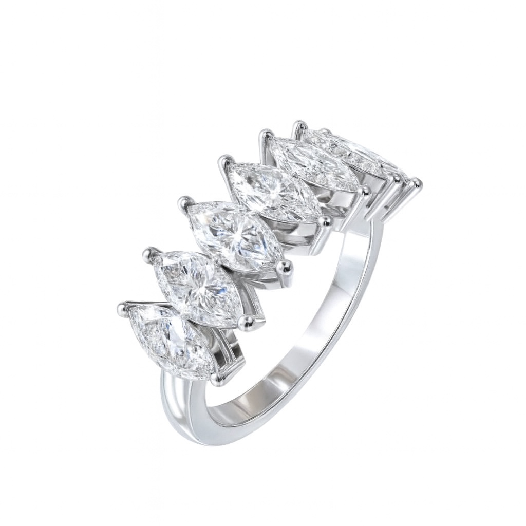 Anel Aparador Navettes Moissanite